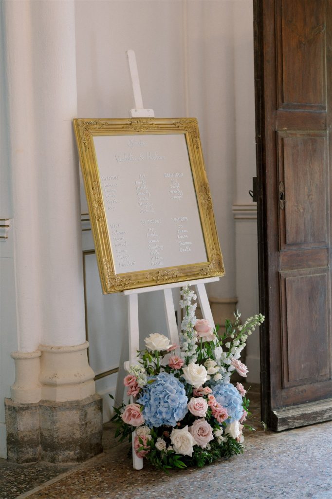 Plan de table sur miroir