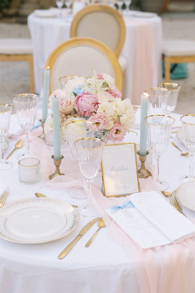 Touche doré décoration de mariage